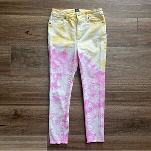 GAP Girls 10 Tie-Dye Skinny ankle jeggings in Pink and Yellow